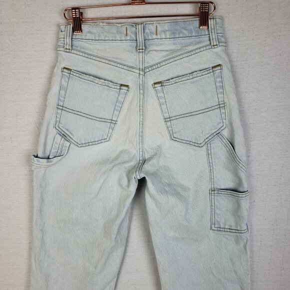 Abercrombie & Fitch 90s Straight Ultra High Rise Carpenter Jean Light Wash 26R - Picture 11 of 14